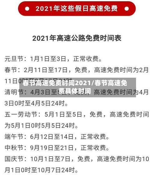 春节高速免费时间2021/春节高速免费具体时间-第2张图片