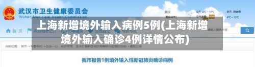 上海新增境外输入病例5例(上海新增境外输入确诊4例详情公布)-第2张图片