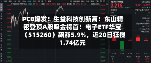PCB爆发！生益科技创新高！东山精密登顶A股吸金榜首！电子ETF华宝（515260）飙涨5.9%，近20日狂揽1.74亿元-第2张图片