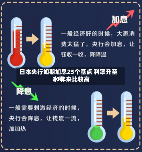 日本央行如期加息25个基点 利率升至31年来比较高
水平-第2张图片