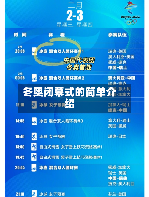 冬奥闭幕式的简单介绍