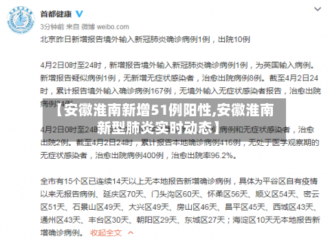 【安徽淮南新增51例阳性,安徽淮南新型肺炎实时动态】