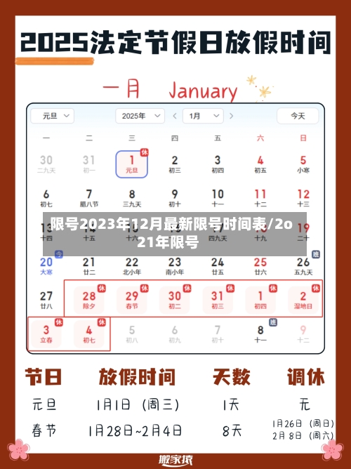 限号2023年12月最新限号时间表/2o21年限号-第2张图片