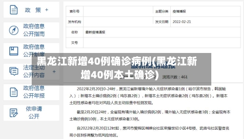 黑龙江新增40例确诊病例(黑龙江新增40例本土确诊)-第3张图片