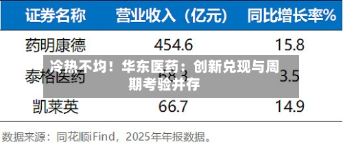 冷热不均!华东医药:创新兑现与周期考验并存-第3张图片