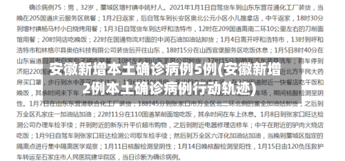 安徽新增本土确诊病例5例(安徽新增2例本土确诊病例行动轨迹)-第2张图片
